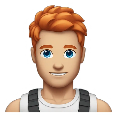 Muscle man blue eyes red hair sticker