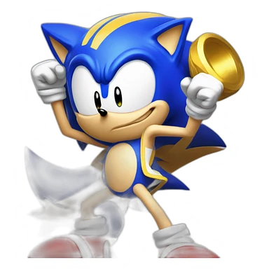 sonic con un letrero Mateo sticker