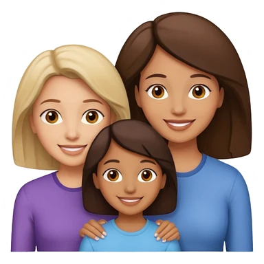 Family two brown girls and mom sticker
