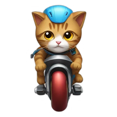Cat racing Ironman sticker