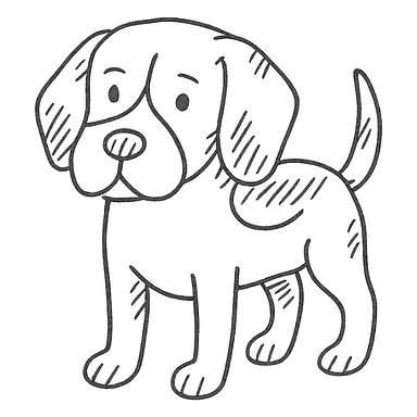 a hand drawn icon style beagle dog sticker