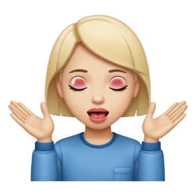 tongue out with closed eyes and hands to the side sticker