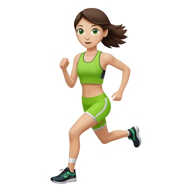 a white brunette girl with green eyes and freckles going for a run sticker
