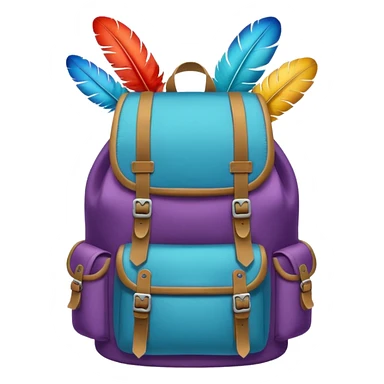 hiking backpack with feathers sticker