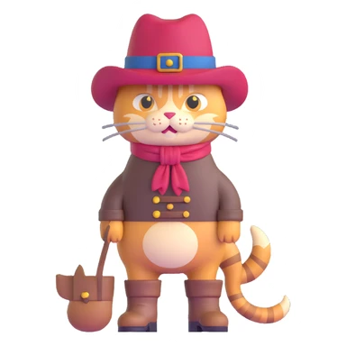 Puss in Boots with a hat and boots sticker