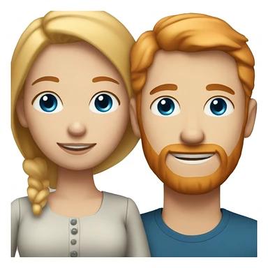 girl with blue eyes and blonde hair and husband by with ginger hair and short ginger beard  sticker