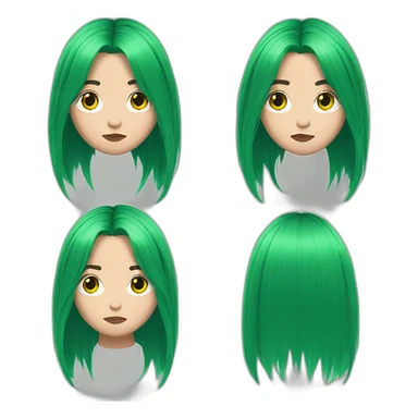Billie Eilish green hair sticker