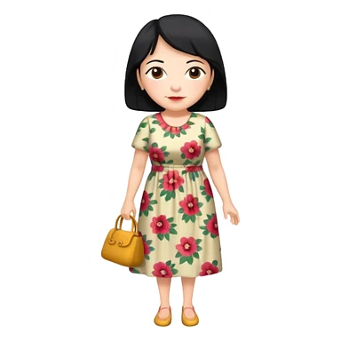 grandmother with black hair full body sticker
