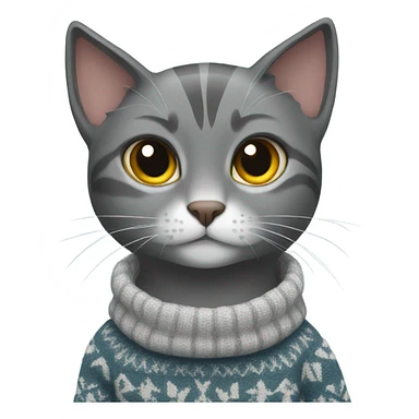 Gray cat wearing eagles sweater sticker