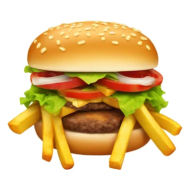 hamburger with french fries sticker