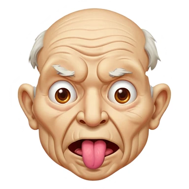 Crazy weird old man tounge sticking out  sticker