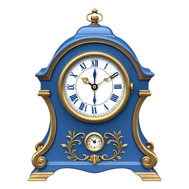 blue mantel clock sticker