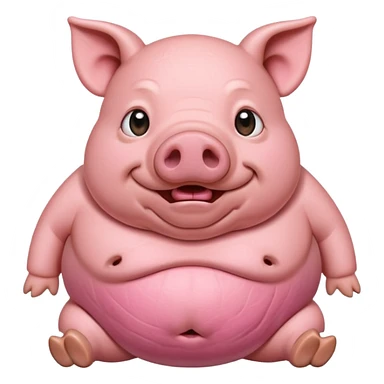 pig with a big stomach sticker
