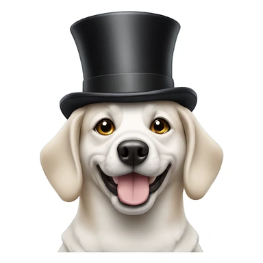 Dog wearing a top hat sticker