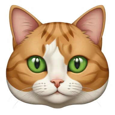 Half-eared grey striped green-eyed Scotch fold, cute cat sticker