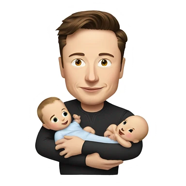 elon musk holding baby very tightly sticker
