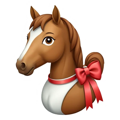 horse wearing a bow sticker