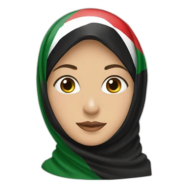 Woman wearing palestine flag hijab sticker