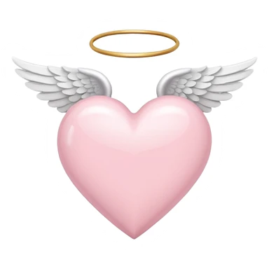 Light pink heart with white angel wings sticker