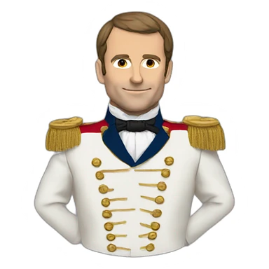 macron with napoleon suit sticker
