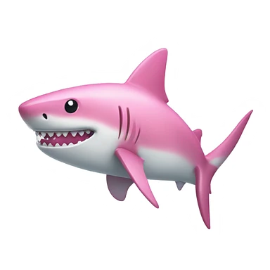 a pink shark wearing a white bow sticker