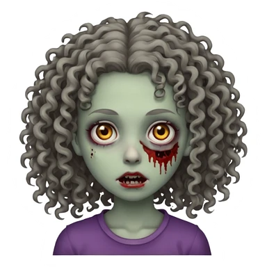 Menina zumbi cabelo cacheado  sticker