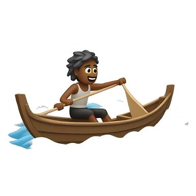 Person rowing a boat in the wind sticker