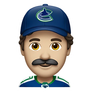 brunette vancouver Canucks fan with moustache  sticker