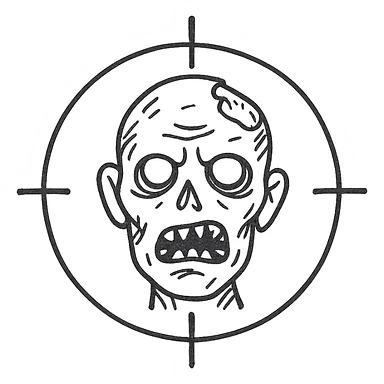 zombie head crosshair sticker