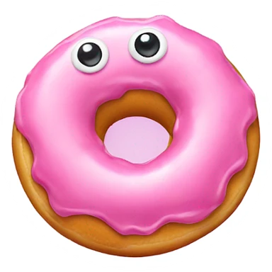 pink doughnut waving sticker