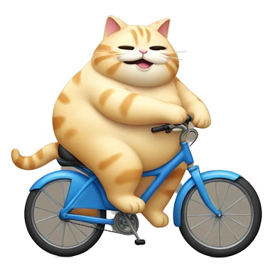 fat cat on a bike sticker