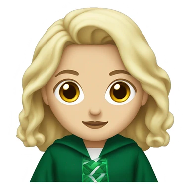 A blonde white girl wearing a Slytherin robe   sticker