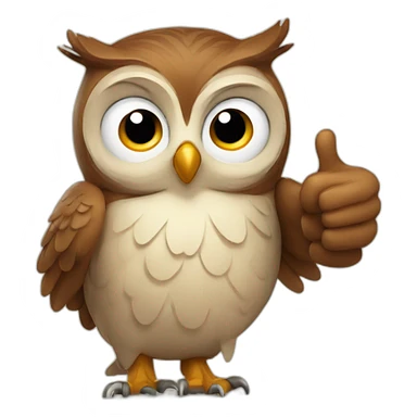 Happy Owl thumbs up sticker