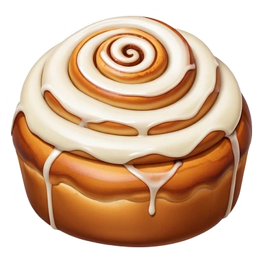 ultra realistic cinnamon bun with extra icing sticker