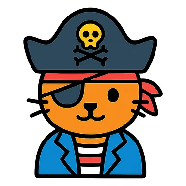 A pirate cat sticker