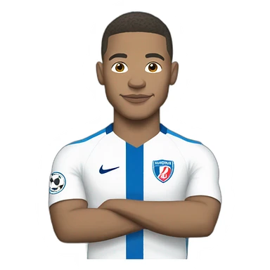 Kylian Mbappé with blue hair sticker