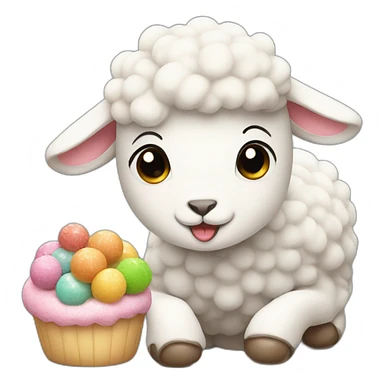 Lamb with sweets sticker
