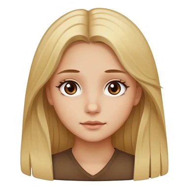 Chica de lentes ojos cafés, cabello largo rubio-castaño aesthetic  sticker