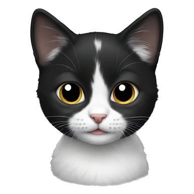 black and white kitten sticker