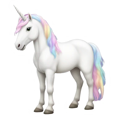 Fullbody White unicorn with pastel color mane  sticker