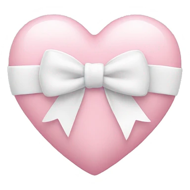 Light pink heart with white bow on it sticker