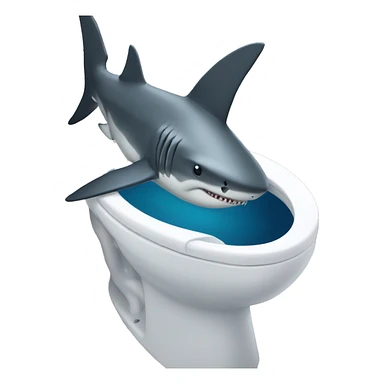 Shark in toilet sticker