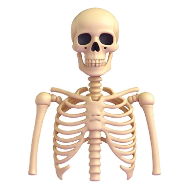 skeleton ribs without head sticker