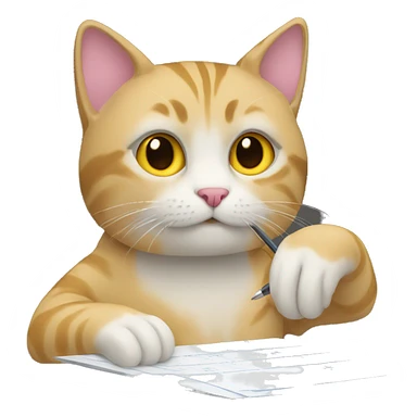 cat writing code  sticker