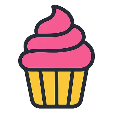 A cupcake with pink icing sticker