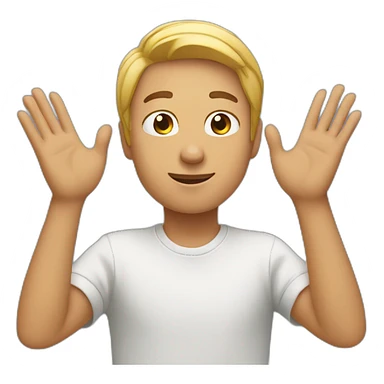 person looking up with their hands in the air sticker