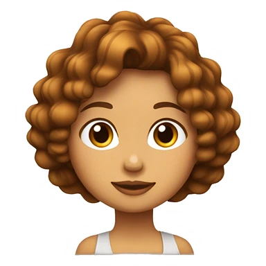 Chica de pelo ondulado largo y marron de piel blanca sticker