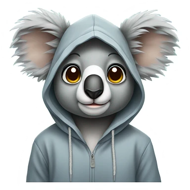 koala wearing a hoodie sticker