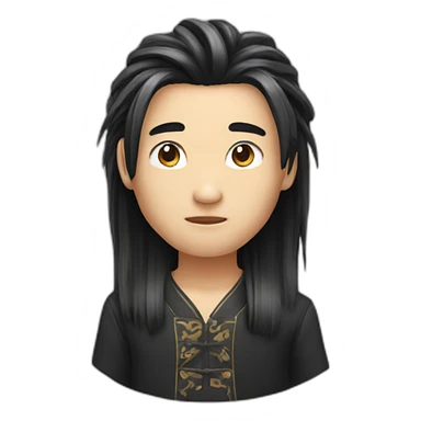 Chinesse boy long hair sticker