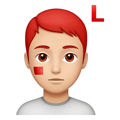 L for loser on forehead  sticker